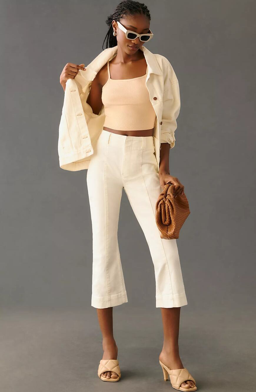 Pilcro Slim '70s High-Rise Crop Straight-Leg Jeans - New 32 Waist